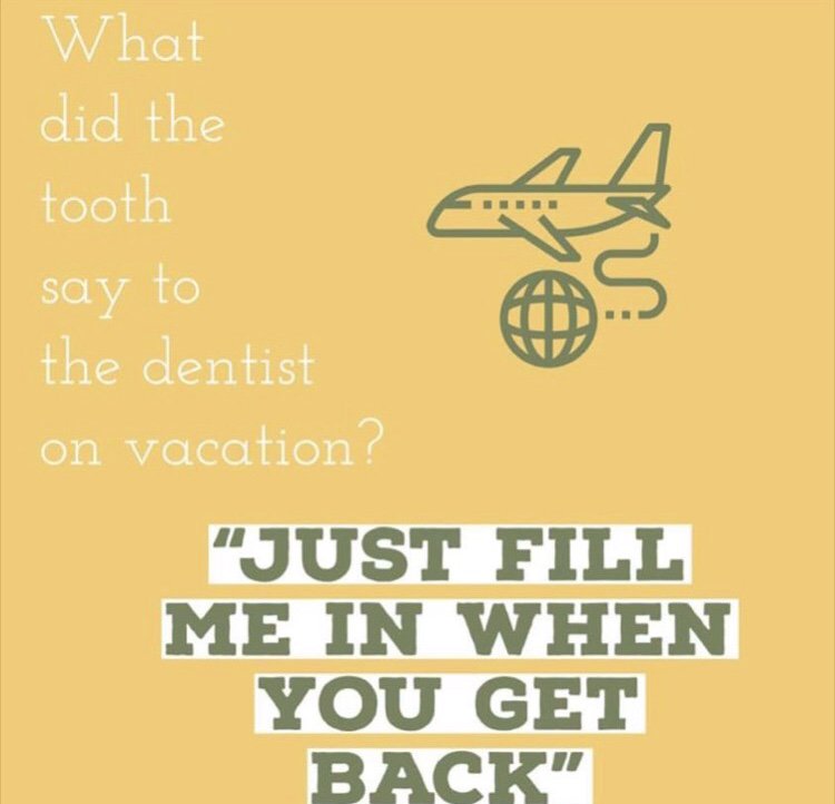 smilebuildersFL's tweet photo. #DentalJoke #SmileBuilders #Summer #Vacation #Teeth #PediatricDentistry #FillMeIn #Joke #Dentist https://t.co/V87bwWJqqM