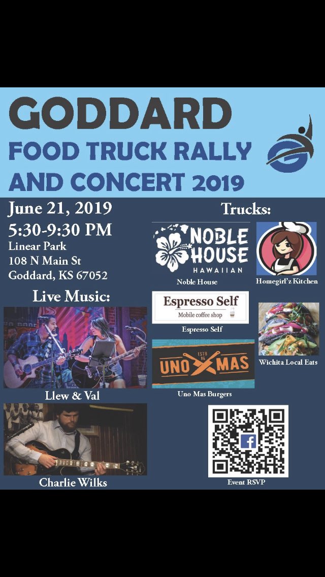 Hi Neighbors! Make sure to attend the Food Truck Rally and Concert at Linear Park tomorrow! FREE LIVE MUSIC! #GrowGoddard #GoddardGathering