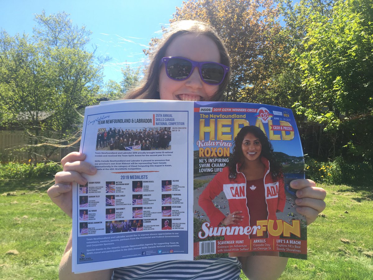 Skills_NL's tweet image. Check out Team NL in the newest issue of @TheNfldHerald 🗞Brought to you by our own SCNC 2019 silver medalist/electrical whiz, Julia Rose 🔌💡Grab a copy on your way home from work!  #SCNC2019 #skillscanada #newfoundland