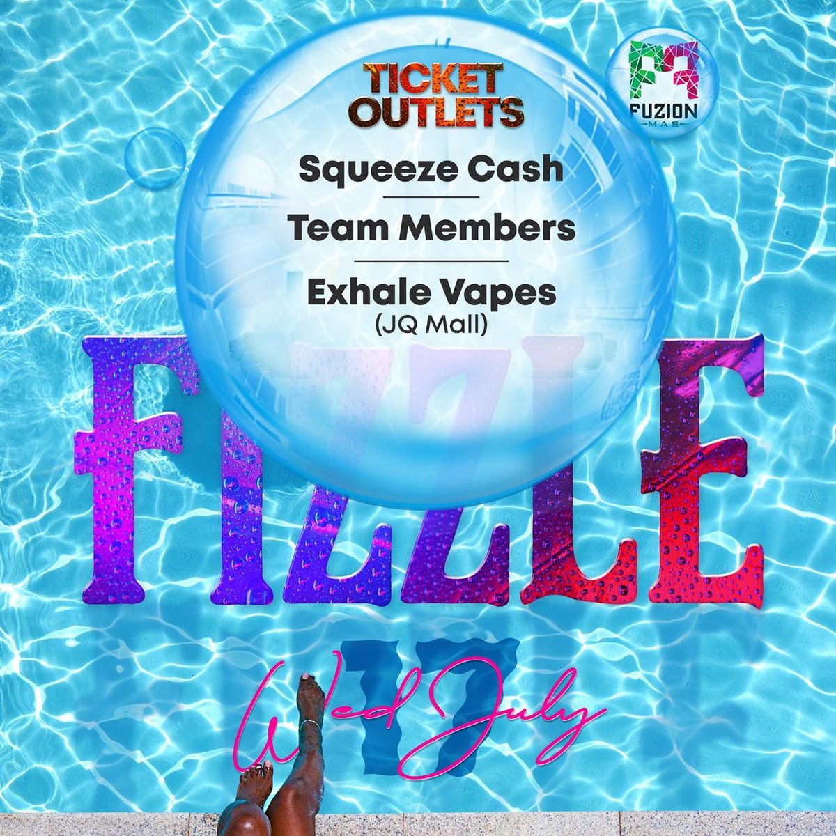 FuzionMas's tweet photo. FIZZLE ✨✨
The Post-carnival 2019 cool down!
Date: July 17th, 2019
From 2pm to 8pm
.
#FIZZLE #fuzionmas #infuzed #vibes #cooldown #Carnival #StLuciaCarnival2019 #fuzionready #fuzionorfumble #defuze #swimsuits #bikinis #postcarnival #dayafter #wednesday https://t.co/xOS1VwBk2P