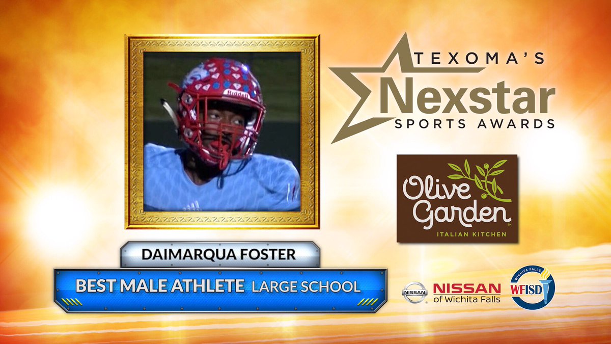 The winner of the Best Male Athlete Large School is Daimarqua Foster! #TexomaTalent #NightofNexstars