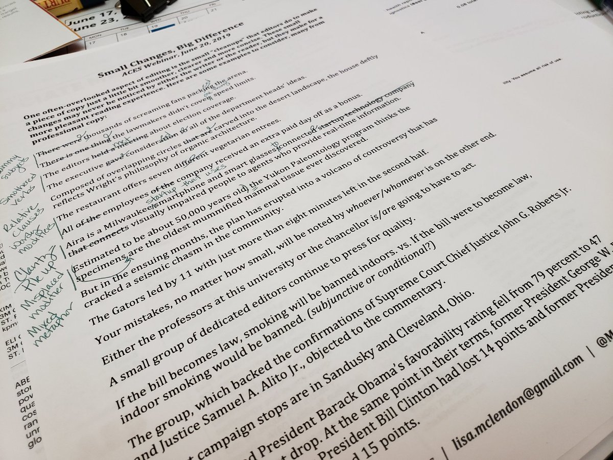BrenPDX47's tweet image. Have I mentioned how much I love @copyeditors? Today I&apos;m watching a free webinar about wordiness and how to be more concise. 🙌 

Thanks for the examples and reminders, @MadamGrammar! #ACESWeb19 #WordNerd #GrammarMatters