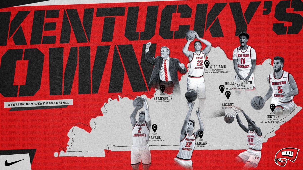 WKUBasketball's tweet photo. "One thing I said when I came here, we'd like to have a whole roster of Kentucky kids, but we don't want them unless they're good enough to help you compete for championships. We have six total now, and still we're recruiting more." – Coach Stansbury
#KentuckysOwn #GoTops https://t.co/B2fMFG5qrz