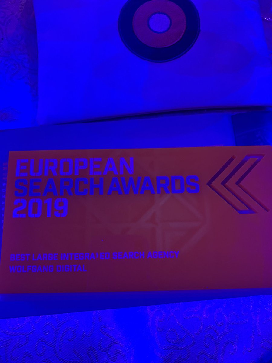 WolfgangDigital's tweet photo. We kept the best for last! Best Large Integrated Search Agency in Europe for the 2nd year in a row 👊👊 Congrats to all our amazing people #EUSearchAwards https://t.co/B1hYH0VdiT