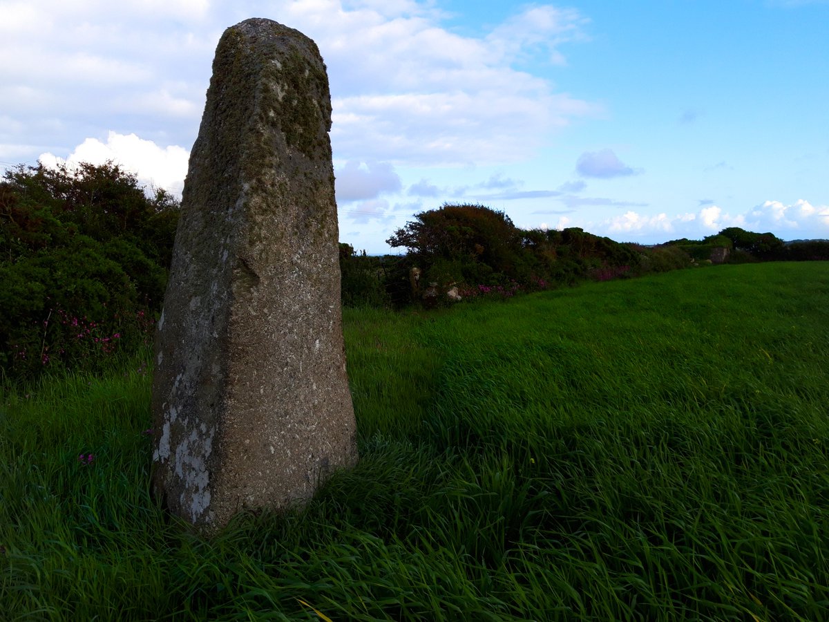 Almost the  #solstice so I popped along to Boscawen-Ûn this evening to see the circle and to find 2 nearby standing stones that I'd never seen before. Pity one of them's now part of a Cornish hedge but the first one seen here is a real beauty. #PrehistoryOfPenwith #megalithic