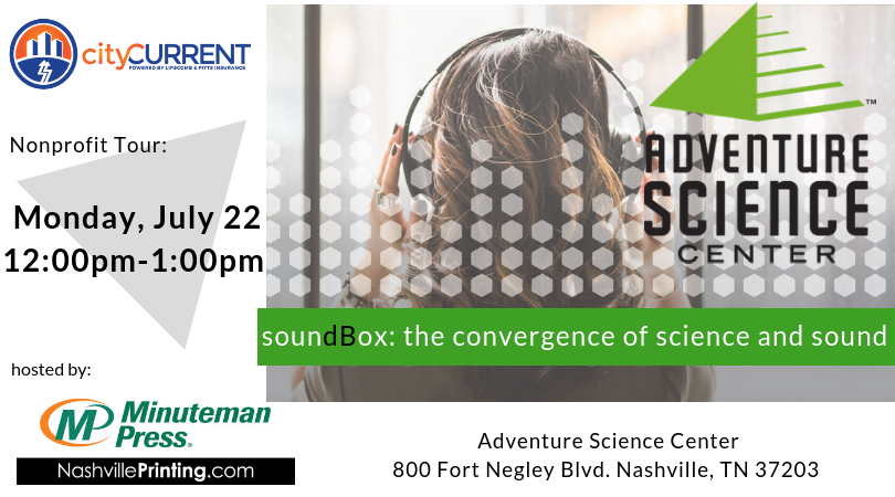 mmpnashville's tweet photo. Come out to join us as we host an event on @cityCURRENT's Nonprofit Tour on July 22nd at the @adventuresci.
You will even get to see some of our work in person!
Go here to register: https://t.co/c1B7J04XRn

#mmpnashville #adventuresciencecenter #nonprofittour #soundbox #nashville https://t.co/3RerFUpjmp