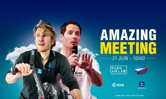 ESA_fr's tweet image. Retrouvez @Thom_astro et le navigateur @francoisgabart demain au @salondubourget:
- de 10h à 11h à Paris Airlab
- de 11h à midi sur le stand de l’ESA. Guillaume Perret, compositeur de la BO de #16LeversdeSoleil donnera le coup d’envoi de la #FeteDeLaMusique2019!#PAS19