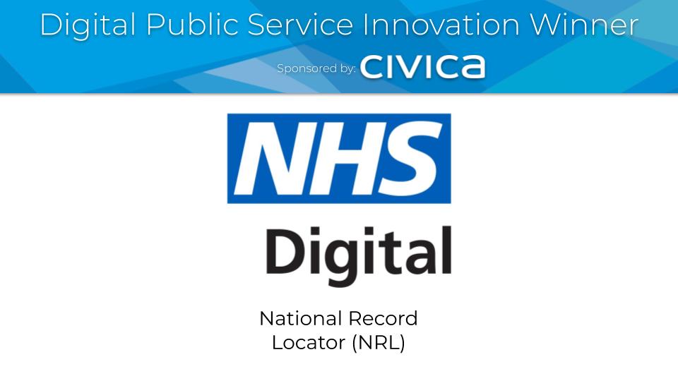 … and the award for Digital Public Service Innovation of the Year goes to…🥁 <a href="/NHSDigital/">NHS England Transformation</a> National Record Locator Service! Congratulations with the win! 🏆 🎉 #DL100 #digileaders