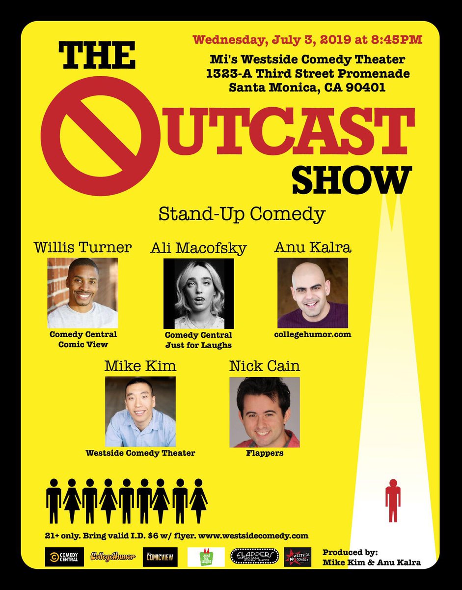 SHenckell's tweet image. Come out and support my buddy Anu. July 3rd! West Side Comedy Theatre. Should be a great night