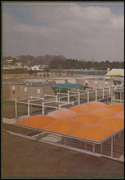Minoru Yamasaki, Chelsea High School (1956) /// The small town of Chelsea was planning to build a new high school, and hired Yamasaki on a local architect’s suggestion. Yamasaki came up with a campus-style plan featuring separate buildings connected by covered walkways.