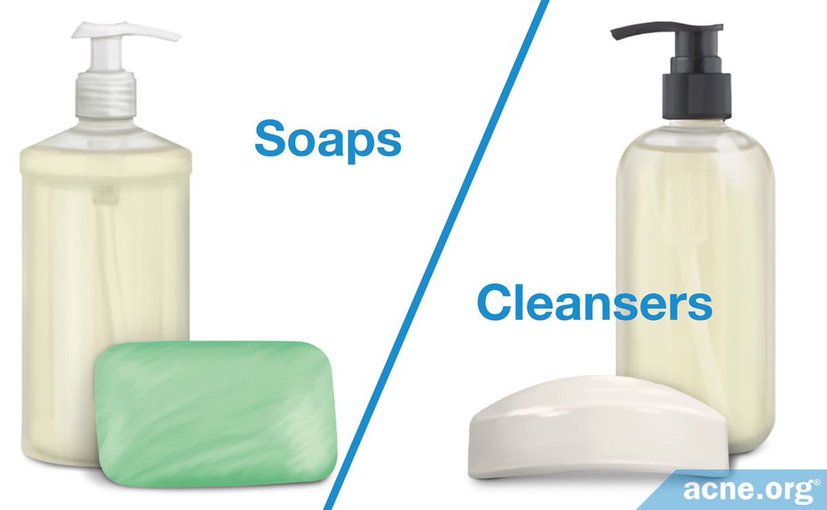 AcneOrg's tweet image. When cleansing acne-prone skin, the name of the game is avoiding irritation. Always avoid soap. Instead, choose a gentle liquid cleanser made specifically for the face. And as you cleanse the skin, stay ultra-gentle and use only your bare hands.

acne.org/soaps-or-clean…