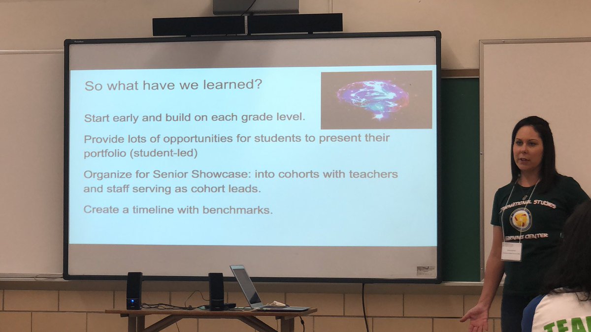 KirkMelkonian's tweet photo. #ISSN2019 teachers presenting on student portfolios and conferences @AsiaSocietyEDU @ISSN https://t.co/A0lJsshc7S