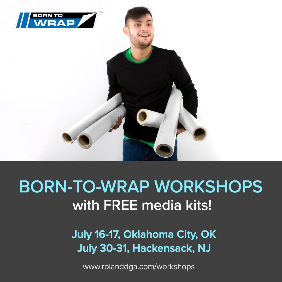 RolandDGA's tweet photo. Want hands-on wrap training that’s fun and informative? Want to get TWO wrap media kits with essential supplies and media? Join a Born-to-Wrap Workshop near you. https://t.co/5UDMDrf7fN #borntowrap #vehiclewrapping #wraptraining #rolanddga #BTBYB https://t.co/Or6s2a0kJc