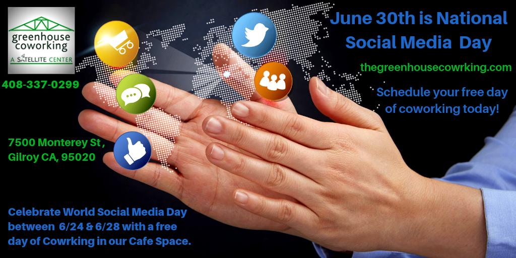 CoworkingGilroy's tweet photo. #worldsocialmediaday
#coworking https://t.co/wGjFtSocX8