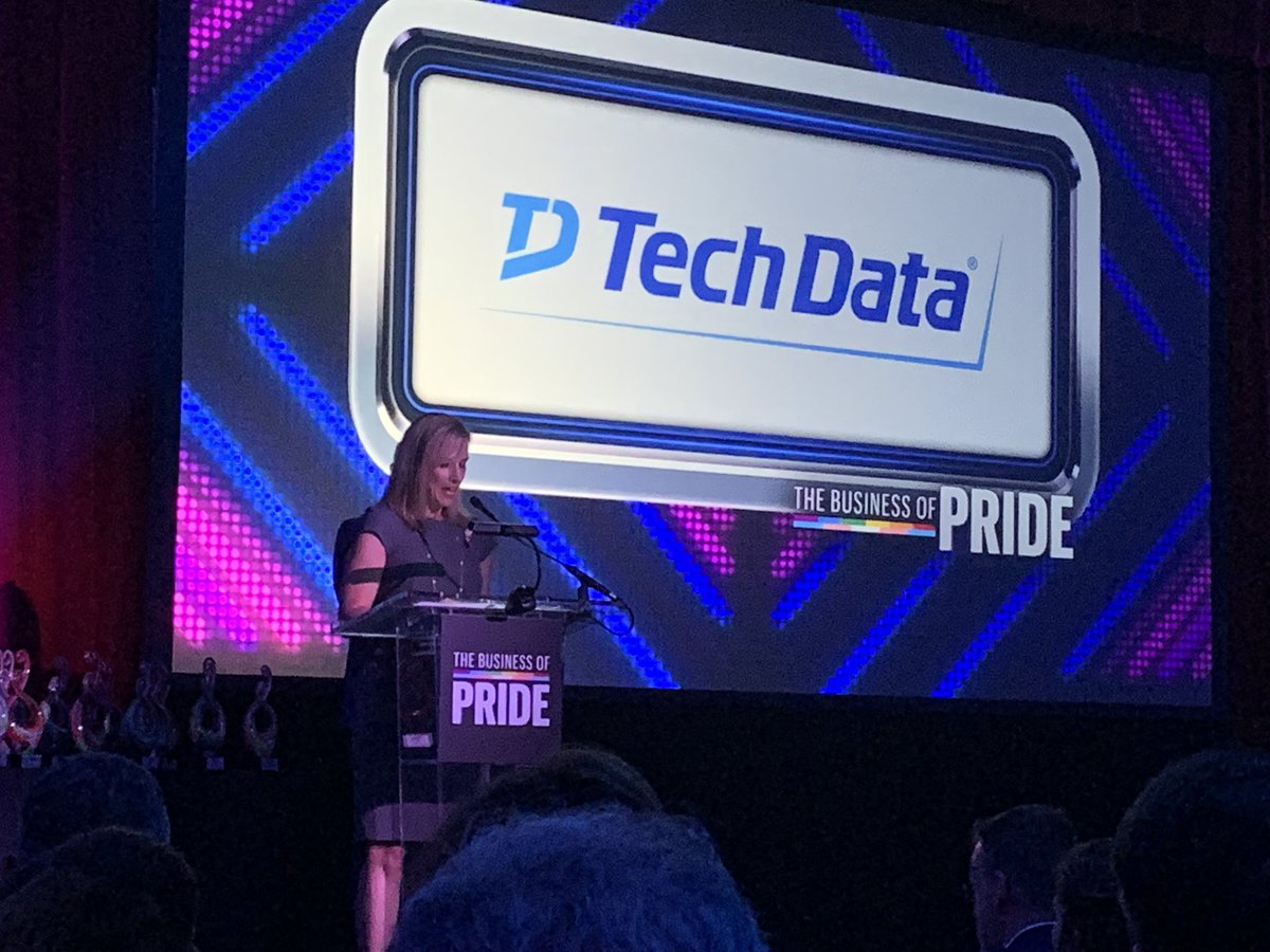 AlexisTBBJ's tweet photo. Beth Simonetti, chief human resources officer at Tech Data says now 1,200 (!) of its employees have registered to march in 2019 @stpetepride this year. Wow. Last year, it had 700. #inclusion @TechDataCareers #TBBJPride https://t.co/romJ0ttRpk