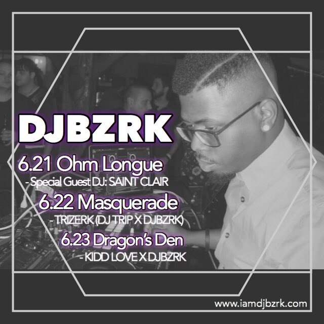 DJBZRK's tweet photo. So stoked about this weekend! Ohm, Masquerade, and Dragon’s Den! @saintclairmusic @gael_thefitdj @notreally_kidd
#goinbzrk #ohmlounge #saintclairmusic #djtrip #masquerades #casino #neworleans #kiddlove #dragonsden #frenchmanstreet #lasers #bass #pioneer #s9 #nightlife #djs #happy https://t.co/I1YLdUqSdd