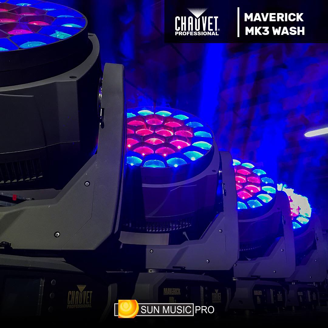 sunmusicpro's tweet photo. Maverick MK3 Wash eleva la barra en la salida, la consistencia del color y los efectos de píxeles. Alimentado por 27 (40 W) Osram RGBW LED, tiene el músculo para manejar cualquier aplicación, incluyendo situaciones de tiro largo con facilidad. https://t.co/yOJxqr9Uby