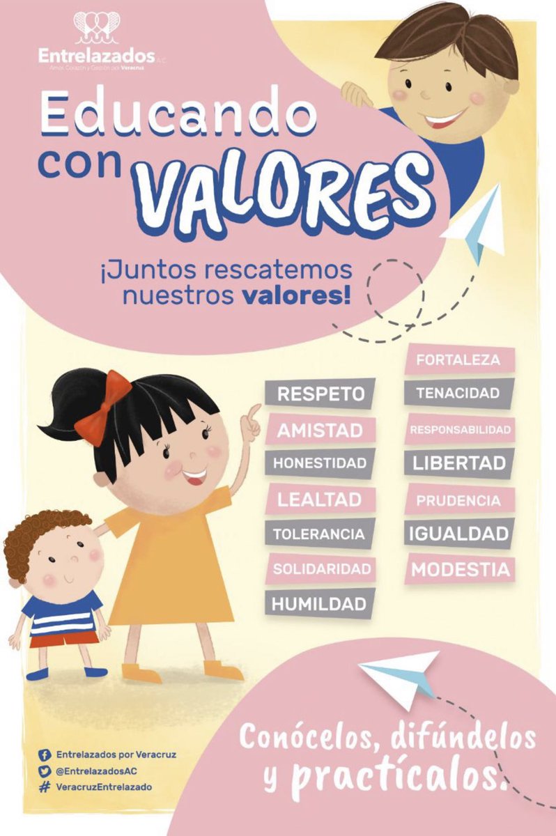 EntrelazadosAC's tweet photo. ¿Conoces alguna escuela que quiera que otorguemos una plática de valores? 💕

Mándanos MD 📩

Estos son los valores:
👇🏻 https://t.co/m9cuKNk3dk