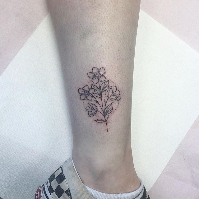 Linework flower tattoo  Jesse Britten Tattoo in St Augustine Florida