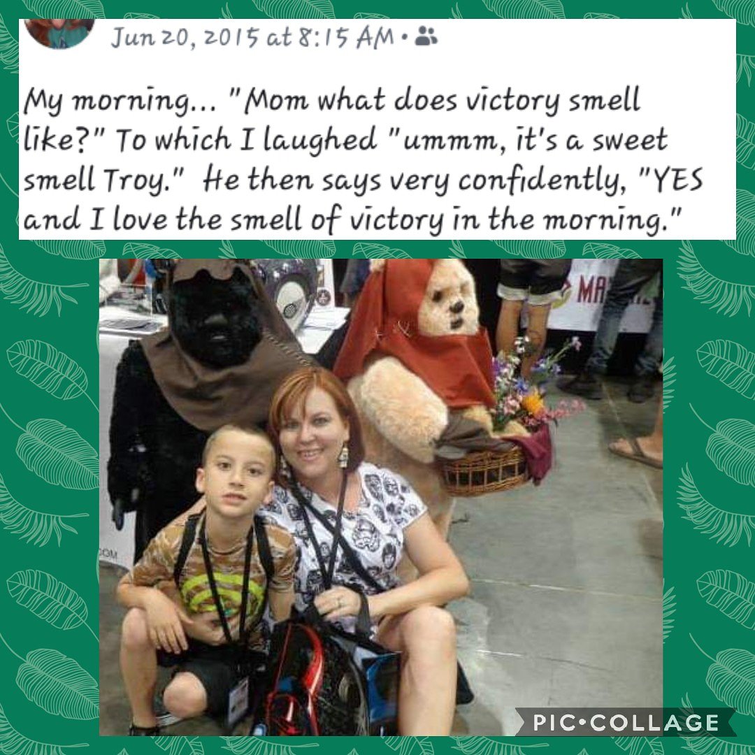AccordingToTroy's tweet image. This popped up on Troy's mom's FB page 4 years ago today.  Classic Troyism! #thingstroysays #sweetsmellofvictory #autism #tourettesyndrome #extremeawesomeness