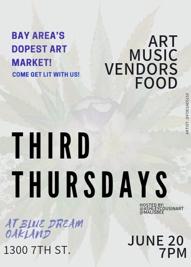 FOESAD5150's tweet photo. #comegetlitwithus! 2NITE!!!
19:00-00:00
#budhead #thirdthursdaysoakland #liveart #BotanicalMandala #art #food #music #vibes #cannabis #connoisseur #culture #Oakland #EastBay #BayArea #events #nightlife #cali #westcoast #1620 https://t.co/DSLGFlck2q