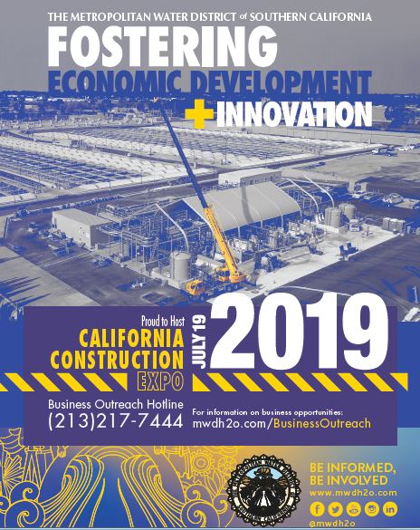 mwdh2o's tweet photo. Build relationships & learn how to work with the state's leading gov't agencies at the final #CalConExpo, July 18-19 in Anaheim. With $150B + in public work programs currently underway & in the pipeline, this is an opportunity not to be missed. https://t.co/kBxhiuw6hF https://t.co/VSzoOAslJS