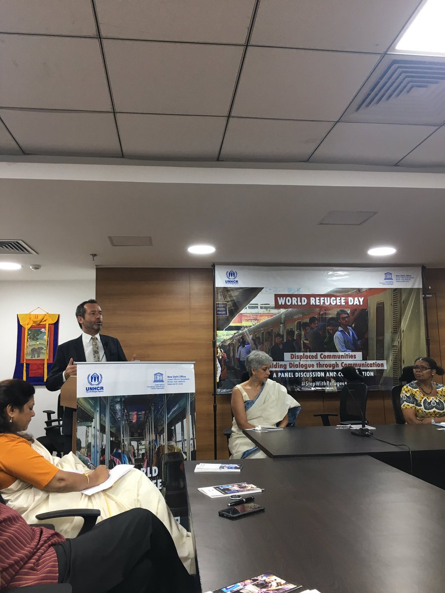 unescoindia's tweet photo. Welcome address by Mr Eric Falt, Director and UNESCO Representative to Bhutan, India, Maldives and Sri Lanka #WorldRefugeeDay #StepWithRefugee @Refugees https://t.co/fVFnzktaA9