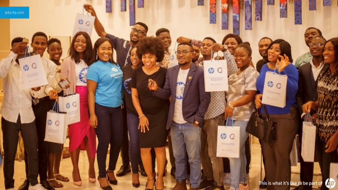 HPCareers's tweet photo. #HappyFriday ππ from the participants of our Future of Work workshop in π³π¬! As part of our #40daysofdoinggood we π€ with Global Shapers Community to give a workshop to π¨βπ.They learnt a lot about Big Data, E-Learning and leveraging technology for their career growth πͺ! https://t.co/Diq1L9RvAQ