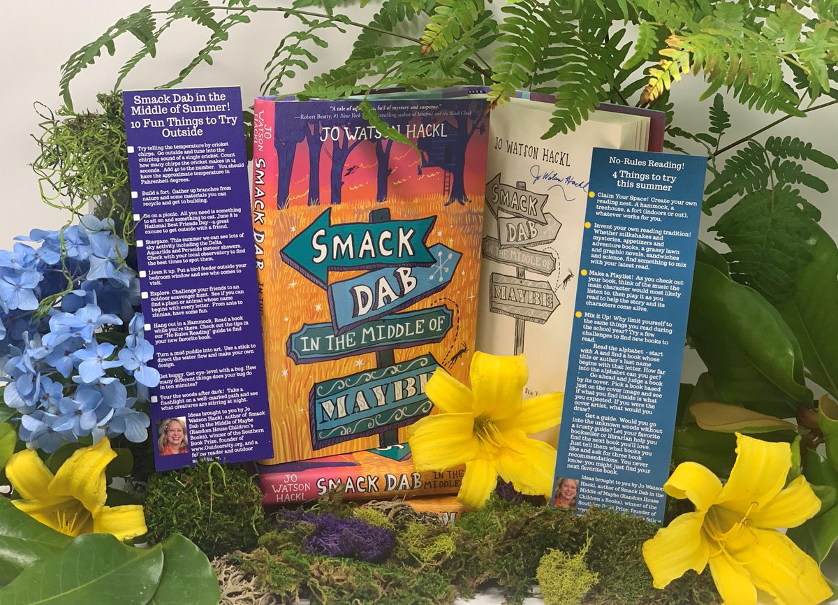 JoHackl's tweet photo. 📚#BOOK #GIVEAWAY  
🌿 Skype visit &amp; 3 signed copies of SMACK DAB IN THE MIDDLE OF MAYBE -Southern Book Prize winner
🌿Kit to make a flower fort 
🌿Bookmarks for #outdooradventures &amp; #summerreading
Ends 6/29 USA #teacher &amp; #librarians only. To enter: RT, like, comment and follow https://t.co/CZ3GHrnHHV