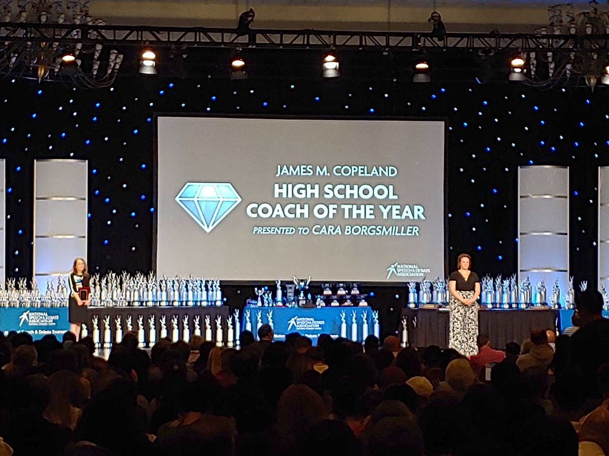 EastMO_NSDA's tweet photo. MASSIVE CONGRATULATIONS to Cara Borgsmiller of Parkway West High School - 2019 National Coach of the Year! @Pwestdeb8 @ParkwaySchools @speechanddebate #TeamEastMO #EastMOPride #Nats19 https://t.co/9JA7s7G3Tq