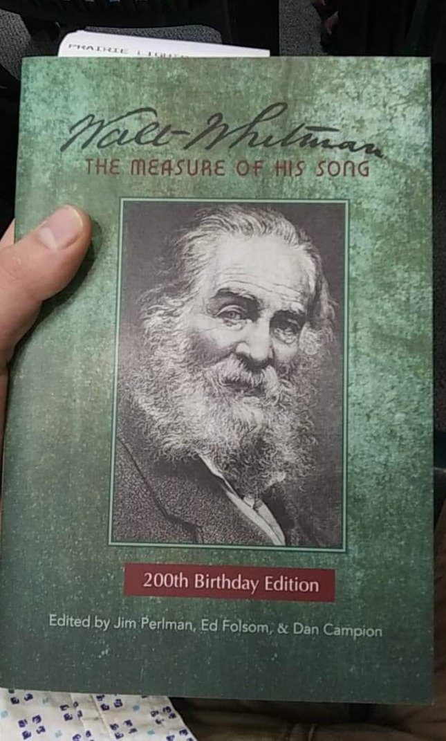 WaltWhitmanQR's tweet photo. An amazing evening at @Prairie_Lights with the editors of the new edition of WW Measure of his Song! Pick up a copy from your local independent bookseller. #Whitmanat200 #Whitmanbicentennial https://t.co/8loNw2HpZi