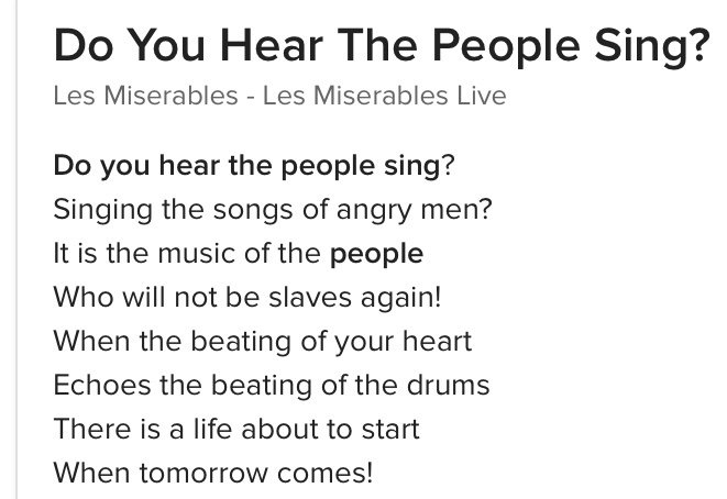 A Thread From Free2b T Do You Hear The People Sing Reprise Lyrics Youtu Be Gyb9srludym Via Youtube Gstephanopoulos