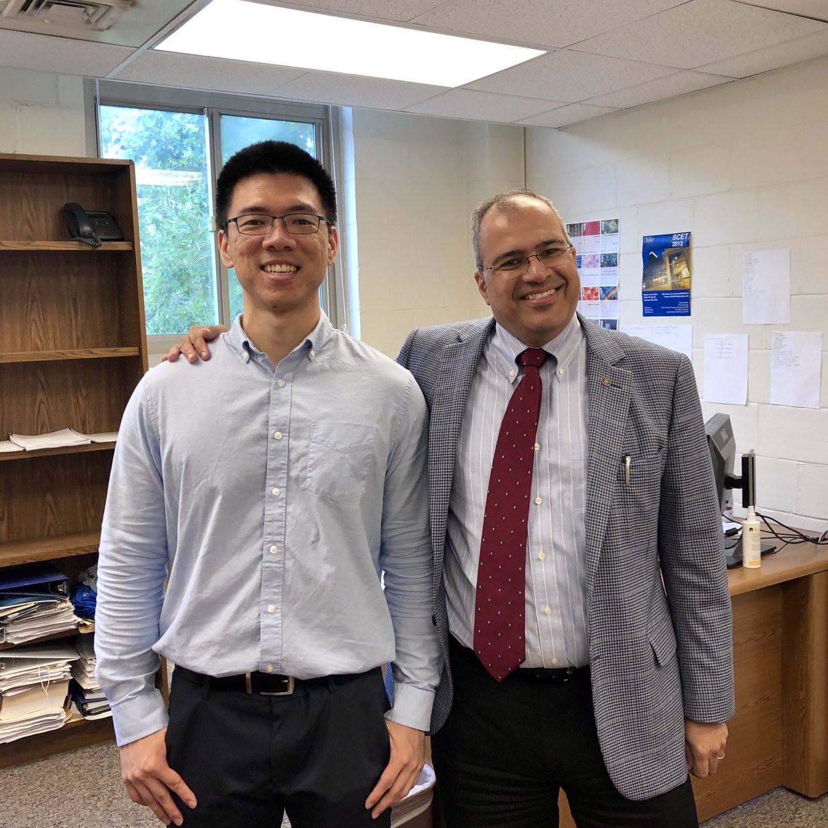 Congratulations to <a href="/DukePhysics/">Duke Physics</a> graduate student and #QCD group member Weiyao Ke for successfully defending his PhD thesis on the Partonic Transport Model Application to Heavy Flavor. Weiyao will be a postdoc at <a href="/BerkeleyLab/">Berkeley Lab</a>’s Nuclear Science Division this fall