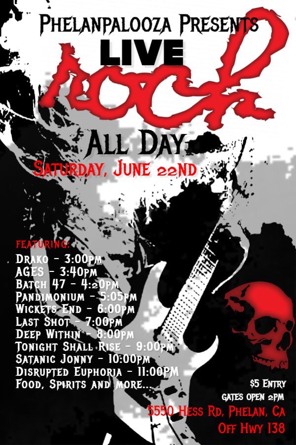 disruptedband's tweet photo. 2 MORE DAYS!! 🤘🤘COME GET WICKED!!
#phelanpalooza #theruin #saturday #disruptedeuphoria #deathgroove #drako #batch47 #ages #pandimonium #wicketsend #lastshot #deepwithin #tonightshallrise #satanicjohnny https://t.co/ketPST039p