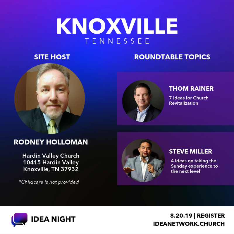 rodneyholloman's tweet image. TN pastors &amp;amp; ministry leaders!

2 MONTHS AWAY!

Join us in Knoxville for #IdeaNight2019, a global evening of ministry ideas, discussions &amp;amp; friendships in 30 cities around the world. 

Register yourself, spouse, staff &amp;amp; lay-leadership today! bit.ly/2ZFnOMV
#ideaDay