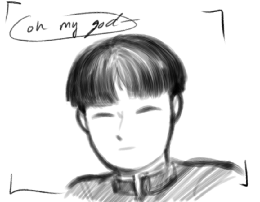 I saw an artist draw mob with a little split in his hair so I doodled this

[#terukihanazawa #shigeokageyama #mobpsycho100 #mp100 #terumob] 