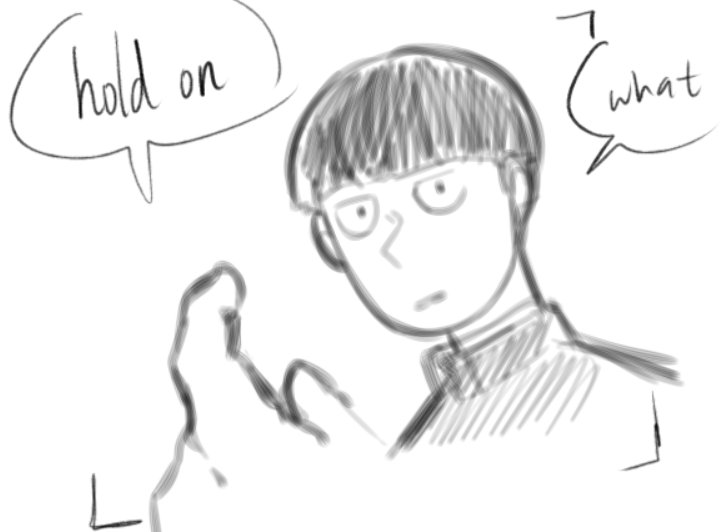 I saw an artist draw mob with a little split in his hair so I doodled this

[#terukihanazawa #shigeokageyama #mobpsycho100 #mp100 #terumob] 