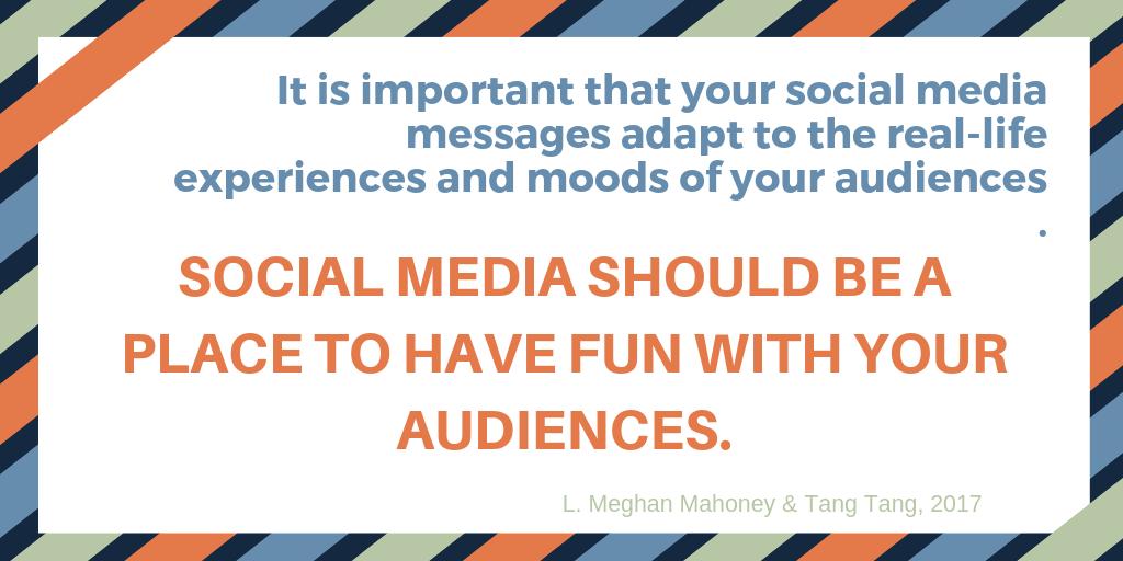 Social media is a place where your #brand should have fun with your audience. #snhusmm #MarketingTips #Content #AuthenticSelf