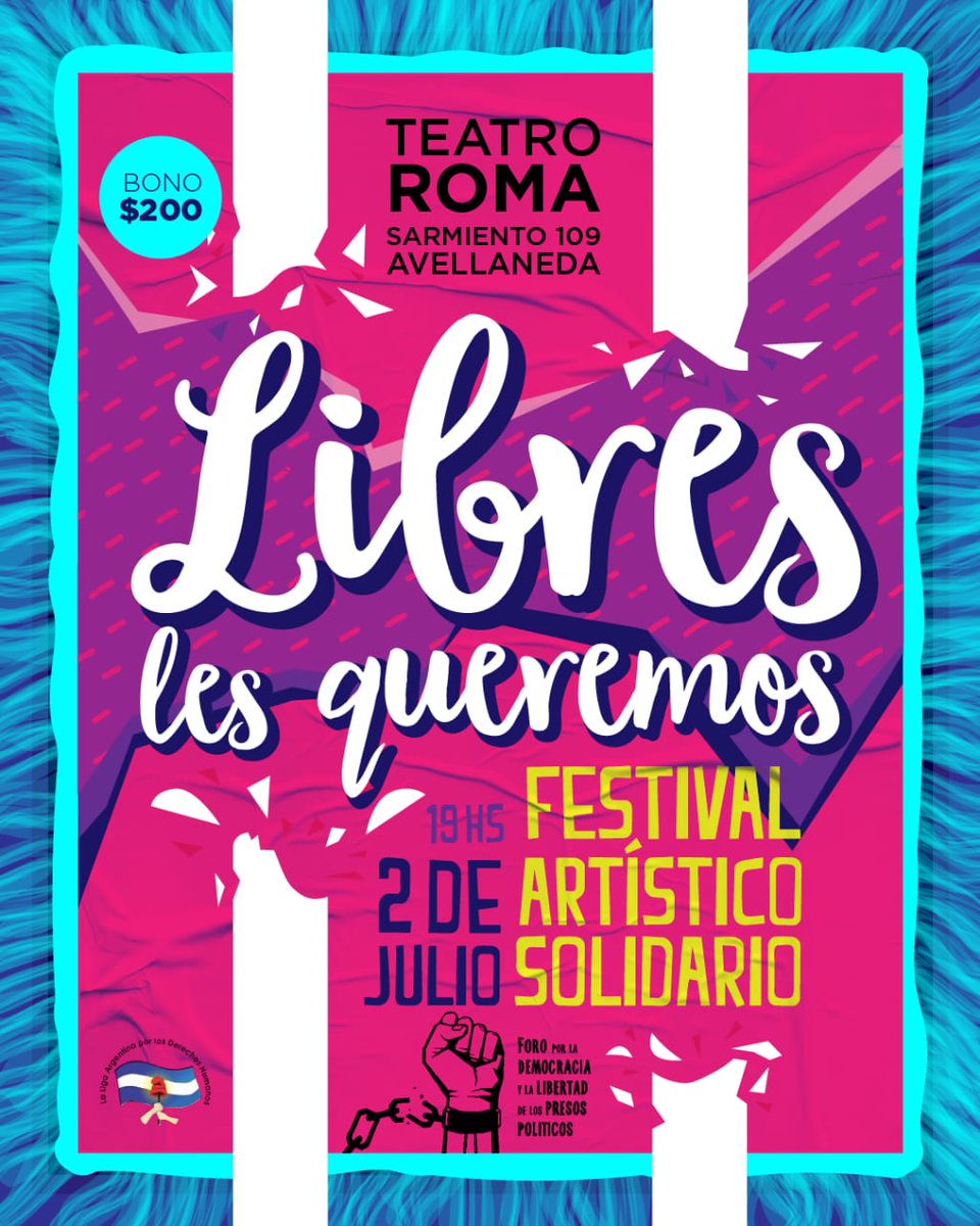 Foroporlaliber1's tweet image. Martes 2 de julio 
19 hs
En el Teatro Roma
Sarmiento 109 - Avellaneda
Bono contribución $200
Los esperamos! 👇👇👇