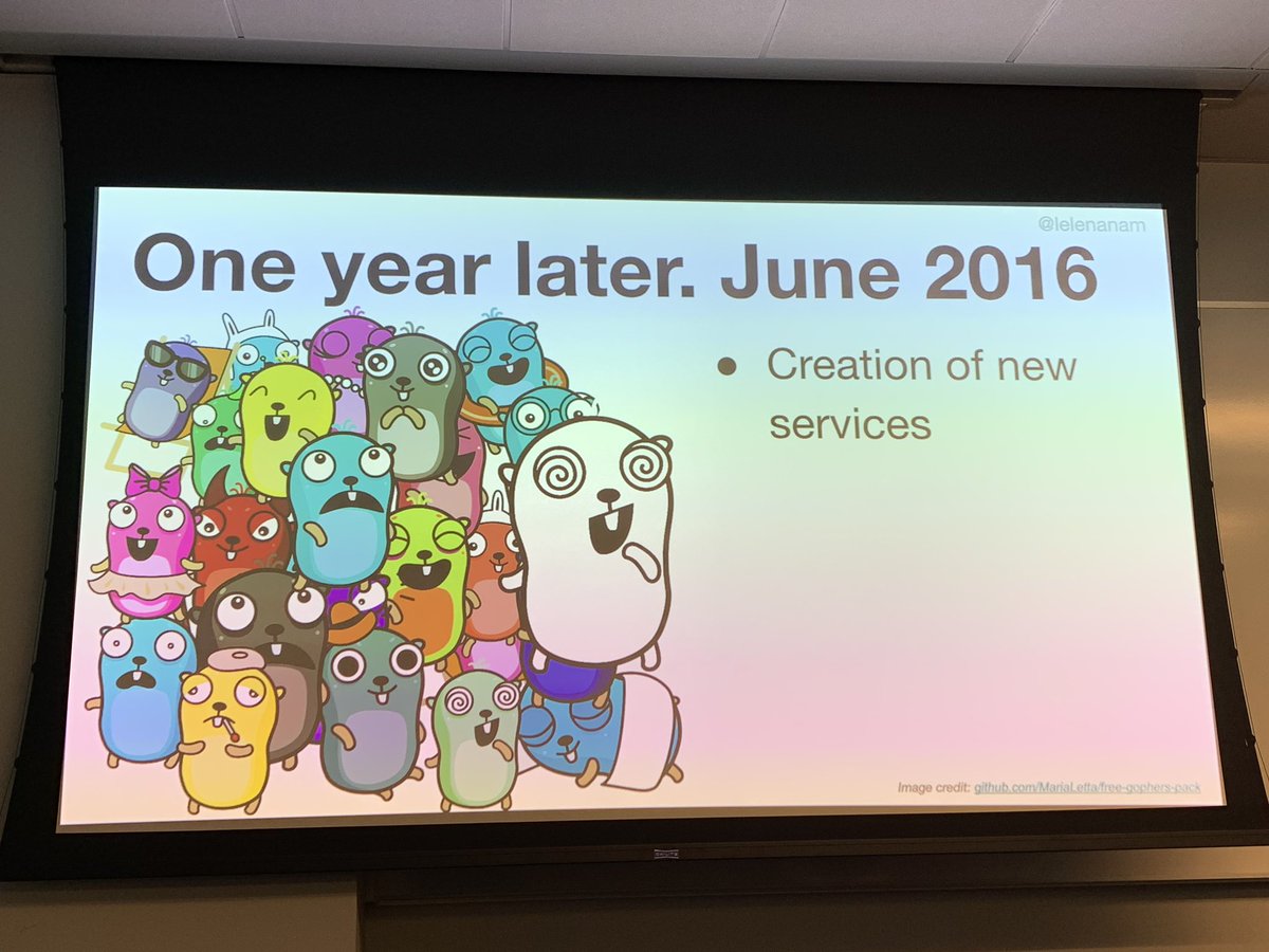 conradwt's tweet photo. Next up, @lelenanam talks about the adoption of @golang @Uber @gosv11. https://t.co/XYQn6jg3hb