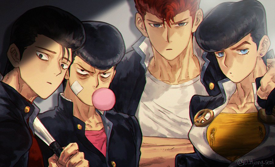 Anime's Greatest Pompadours Come Together in this Cool Crossover Art