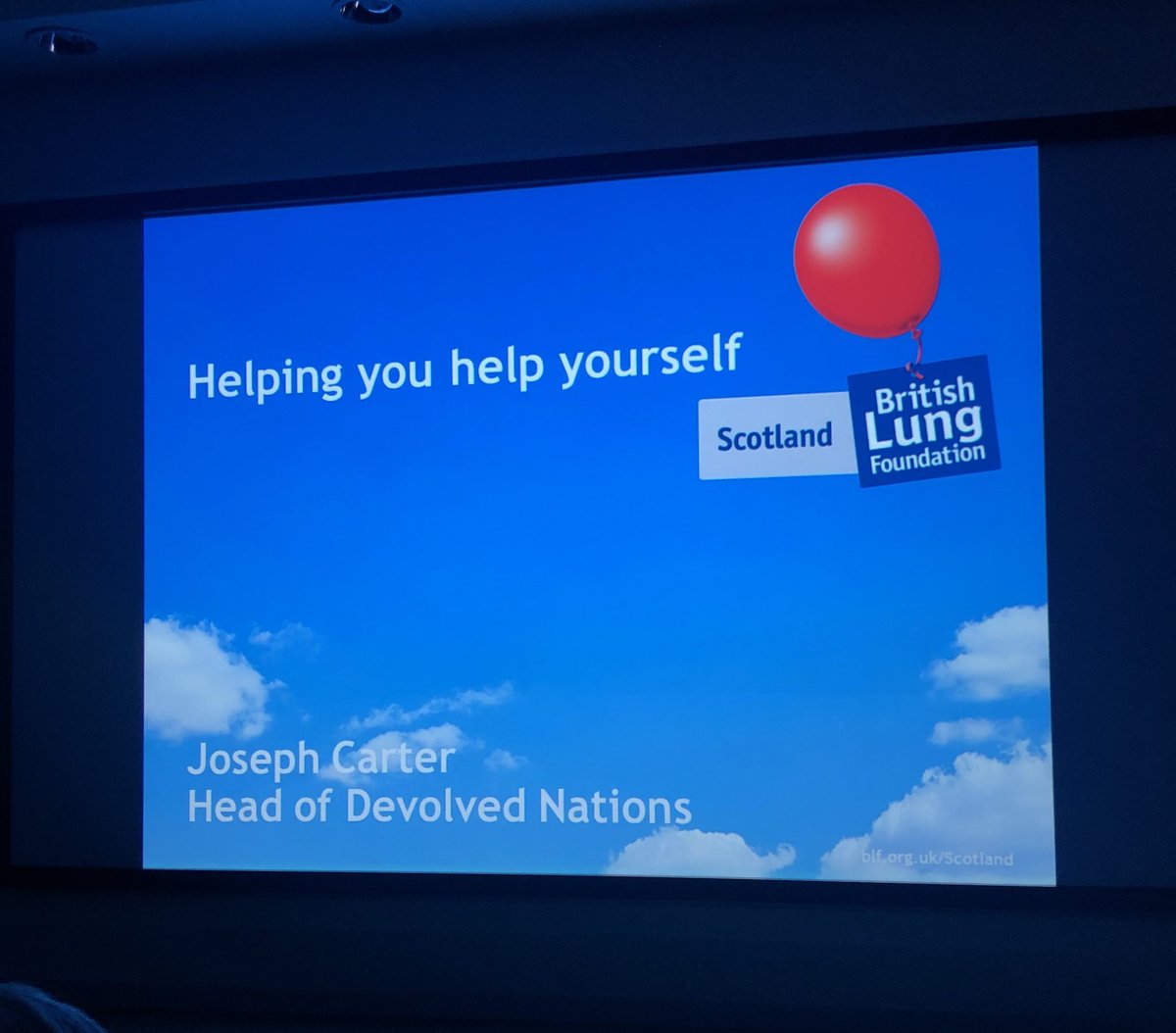 Next up we have @blfjoseph speaking to us about COPD self-management and exercise programmes #HelpingYouHelpYourself #SPRAG19 @BLFScotland