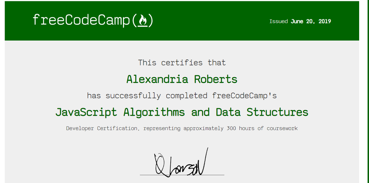 iamlexieonearth's tweet image. Yeah!!! So finally, I have been able to understand and sort out the cash register and have claimed my certificate. Wanted it badly for my birthday on 19 June, this is the most beautiful gift I could have given to myself!! Thank you very much @freeCodeCamp!!
 #100daysofcode