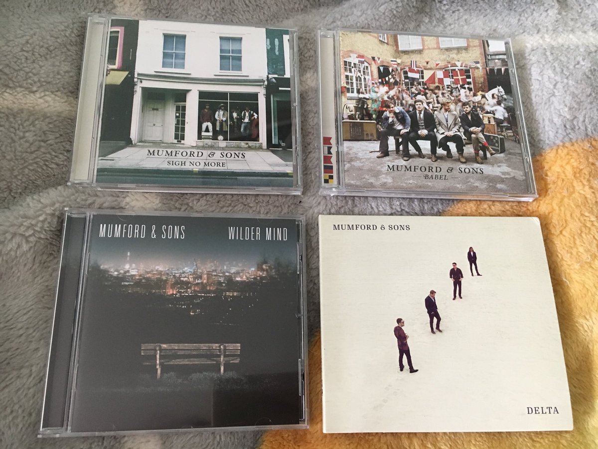 kelsyvictoria's tweet photo. Four incredible albums and theyโre all mine โค๏ธ @MumfordAndSons โค๏ธ#SighNoMore #Babel #WilderMind #Delta #TheMumfordAndSonsAlbumCollection https://t.co/v6rNfSBqPJ