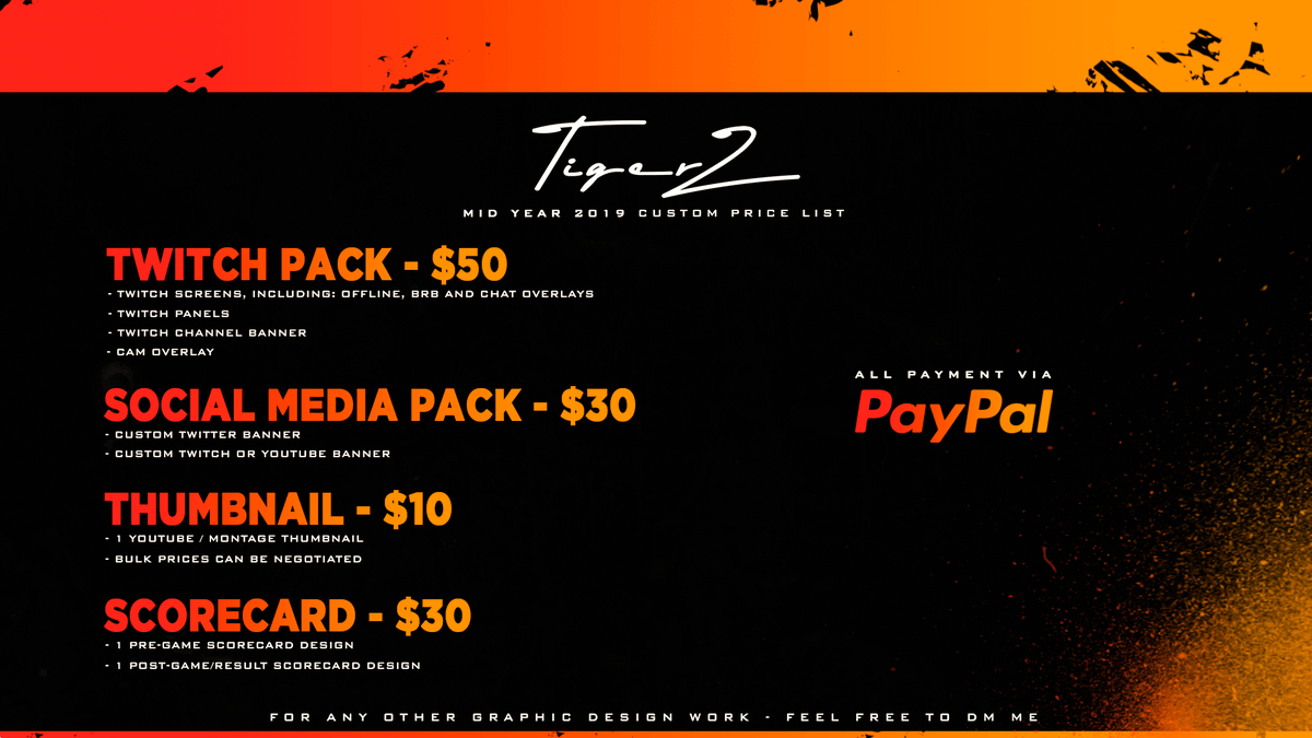 TigxrZ's tweet photo. With my mid-year exams completed, I am excited to announce that I am reopening my DMs for client work. Message me if you have any questions. Here's my updated price list: https://t.co/ojsc8ZXHbw