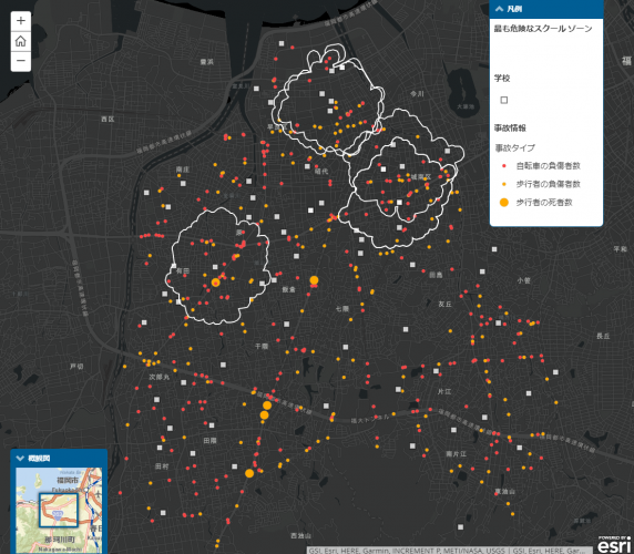 EsriJapanBlog's tweet image. 最近、交通事故のニュースを多く耳にしますね。ArcGIS では
過去の交通事故情報から危険なエリアを特定することができます。
お時間があるときに実際に操作されてみてください。
通学路は安全?過去の交通事故情報を使って解析してみよう!go.shr.lc/2RpeDgE
#ArcGIS #ArcGISOnline #ArcGISApps
