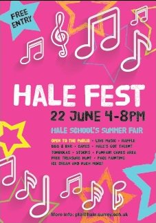 Come along to Halefest this Saturday 22nd, from 4pm to 8pm. Look forward to seeing you there.