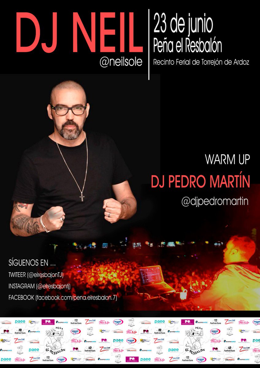 #FDT2019 <a href="/FiestasTorrejon/">Fiestas de Torrejón de Ardoz</a> recordar el domingo 23 DE JUNIO EN LA PEÑA EL RESBALON <a href="/neilsole/">Dj Neil®</a> apartir de las 2:30 con nosotr@s para vosotr@s.