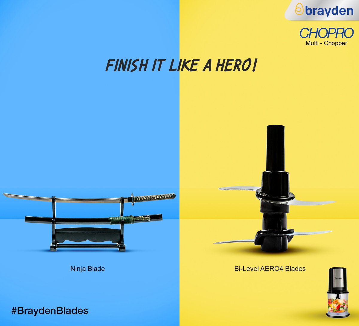 BraydenWorld's tweet photo. Hey! We are here to show you that a hero lies in you. The action with #BraydenBlades tells you today to finish it like a hero. No mess, not a single miss, just precise cuts!
Shop Now: https://t.co/Z54j0lxBil
#BraydenBlades #food #vegetables #chopro #multichopper #kitchen #prep https://t.co/BLjYYaj5Ms