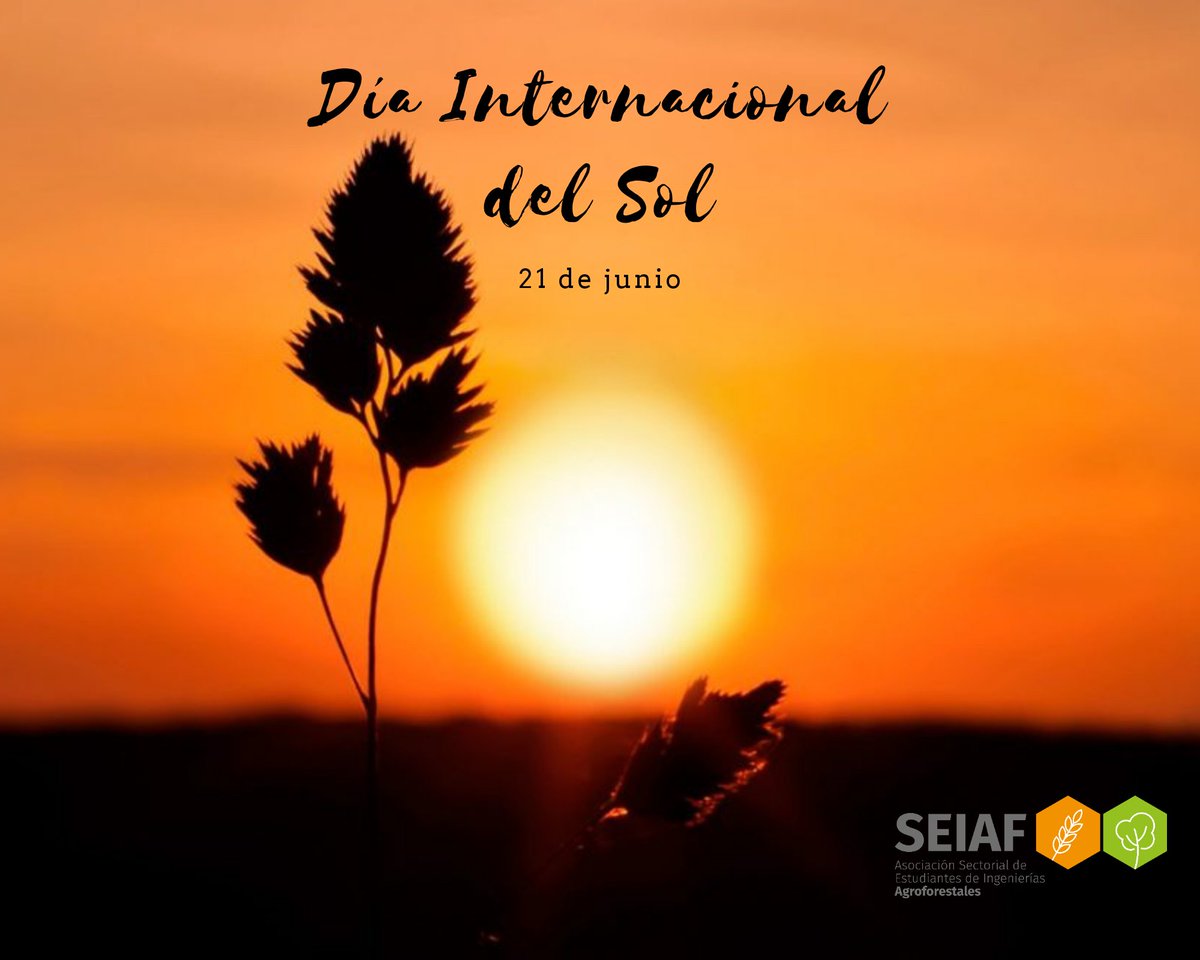 Coincidiendo con el solsticio de verano en el Hemisferio Norte, el 21 de junio se celebra el Día Internacional del Sol☀️, ya que se celebran eventos destinados a concienciar sobre la importancia del sol para nuestro planeta.

#DiaInternacionalDelSol #OrgulloAgroforestal #☀️ #🌞
